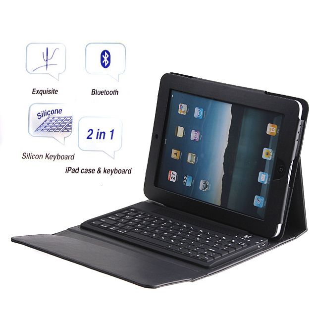 Bluetooth Wireless Keyboard + Leather Case For iPad  