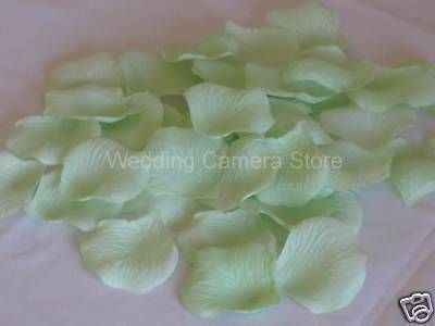 1000 GREEN silk rose petals wedding party favors, NEW   