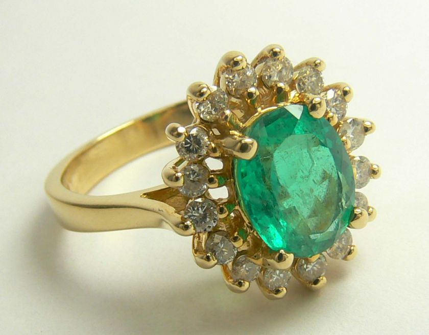 SPECTACULAR COLOMBIAN EMERALD & DIAMOND RING 1.50CTS  