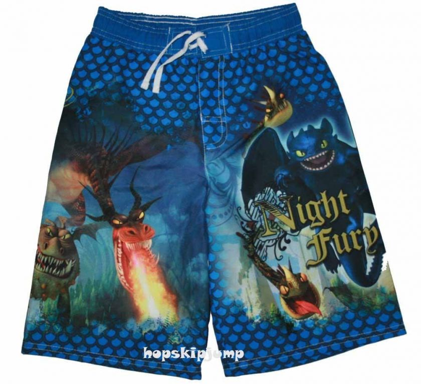 HOW TO TRAIN YOUR DRAGON SWIM TRUNKS Boys Sizes 4/5 & 8 ~ NWT  