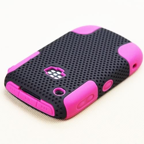 Blackberry Curve 3G 8520/9300 Black/Pink Hybrid Case  