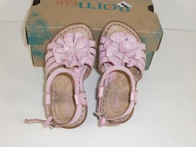 Born Kids Pink Little Flower 5 M Toddlers Girls Strappy Sandals Shoes 