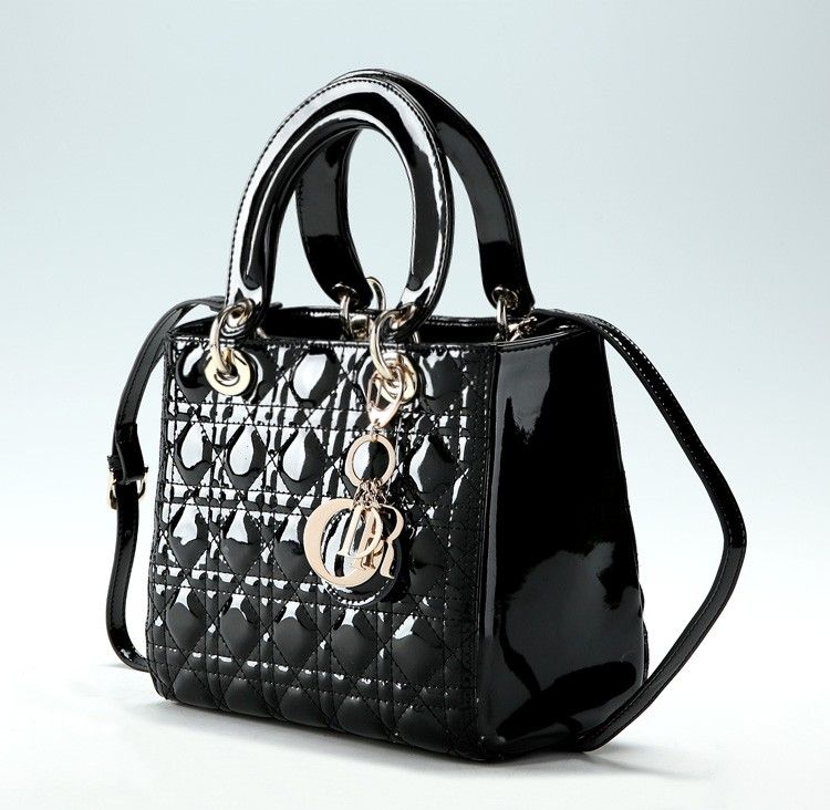 New Real Lambskin Leather Gossip Girl Quilted Lady Patent Handbag 