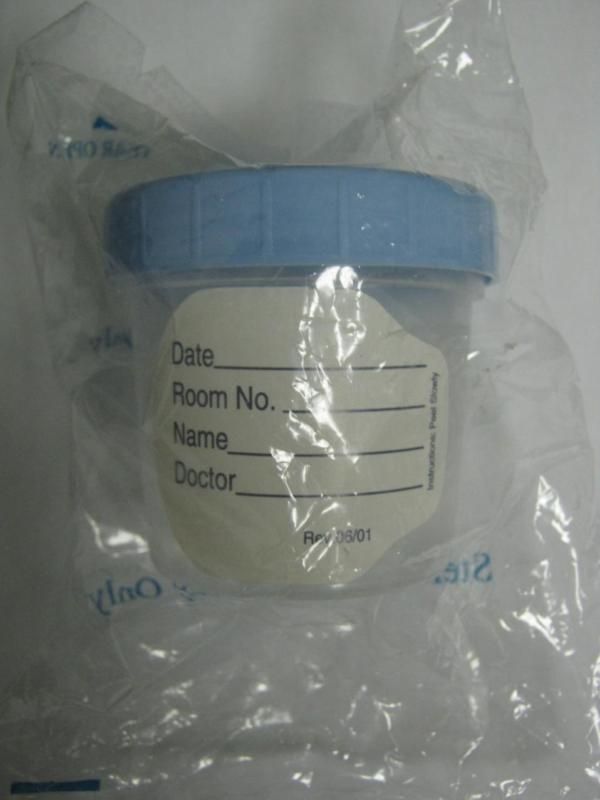   MEDICAL LAB MEASURE SPECIMEN CUP LID FLUID PATHWAY CONTAINER  