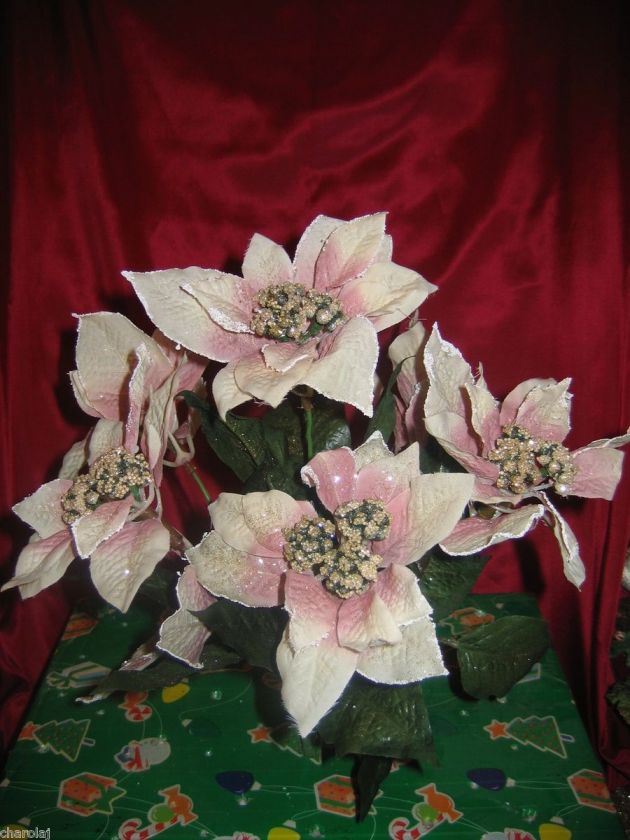 Homco Home Interiors~One (1)Holiday Blush Poinsettia Bush~Beautiful 