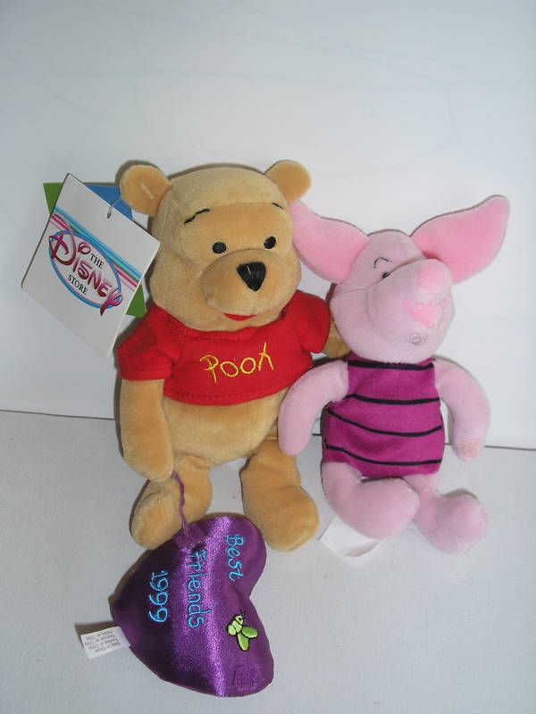 Disneys 1999 Pooh and Piglet Friendship Day Beanie Set  