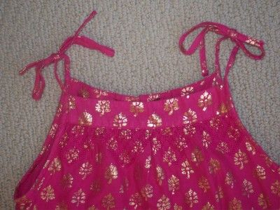 GAP Kids Girls Woodstock Pink/Gold Dress S 6 7  