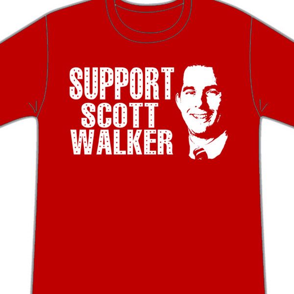 Support Governor Scott Walker T Shirt   Wisconsin  