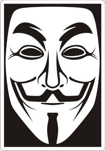 Anonymous   Guy Fawkes Mask   Sticker   5 x 3.5  
