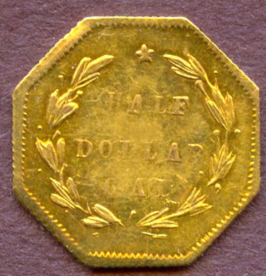 California Gold, $1/2 Octagonal, 1870G, BG#922  