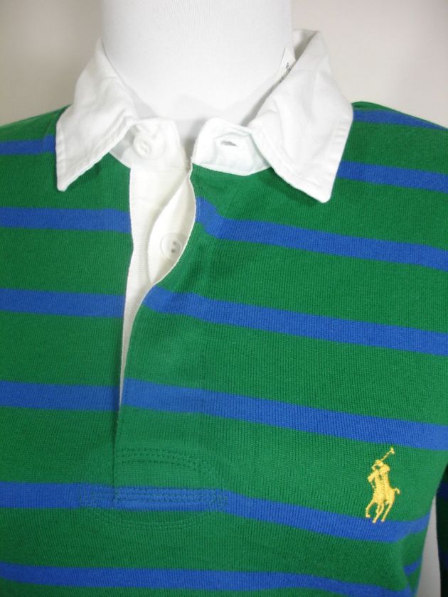 New Polo Ralph Lauren Womens Rugby Polo Shirt Green Blue Yellow Pony 