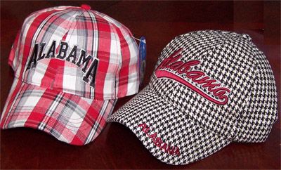 CAP LOT Plaid + Houndstooth Alabama Crimson Tide Fishing Ball Caps 
