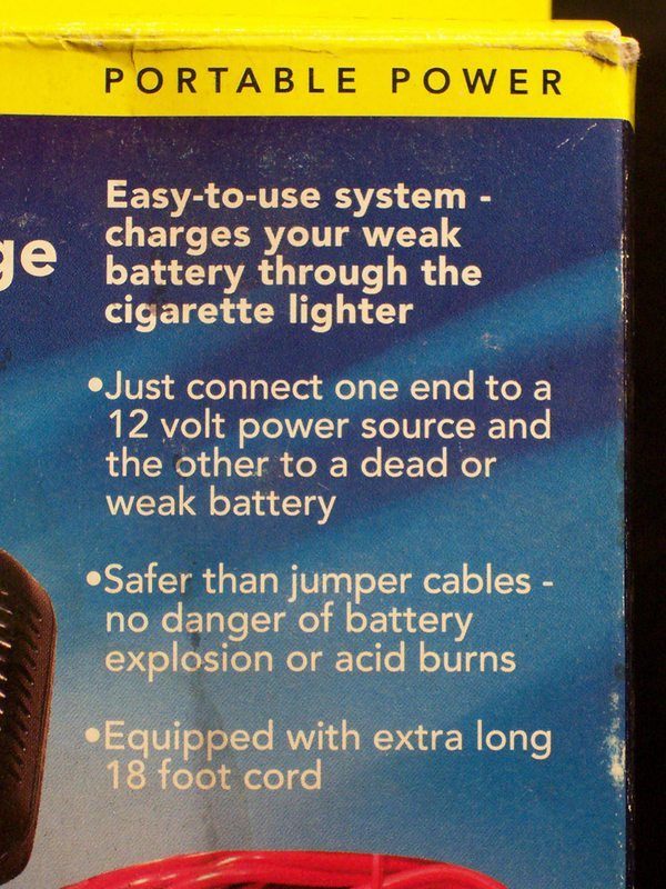 Whistler Portable 12 Volt DC Start & Charge Battery Charger Jumper 