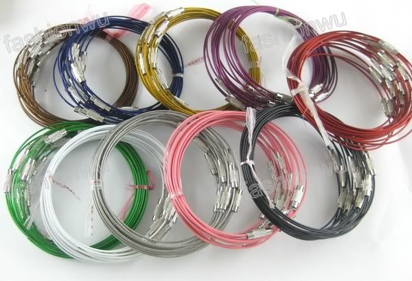 100 Pcs Mix Color Thin Stainless Steel Bracelet 1  