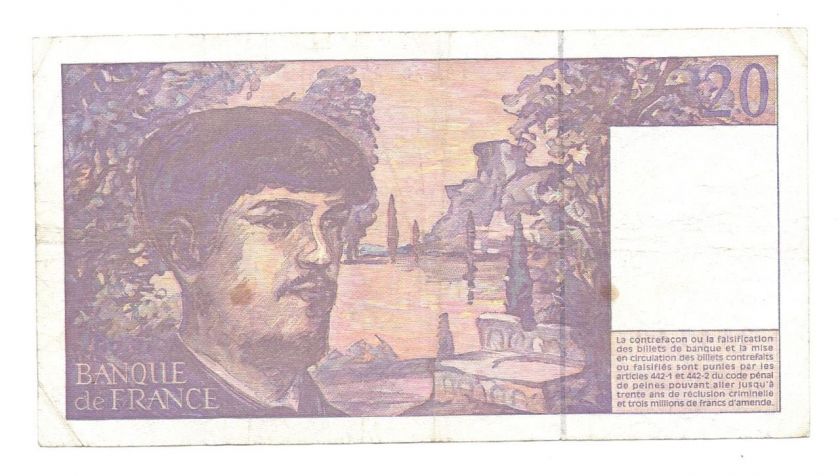 France 20 Francs 1997 VF CRISP Pre Euro Banknote P 151  