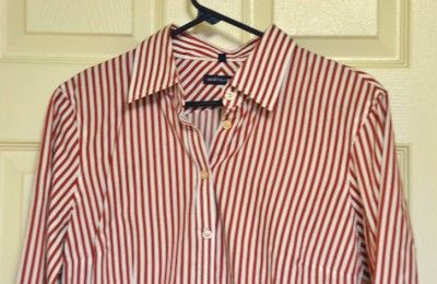   + OSA Red White Stripe CANDY CANE Shirt Button Down (size 12) EUC